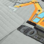 Children Digital Printed Bedspreads A12 Kids Excavator 3-Piece Quilt Bedding Set