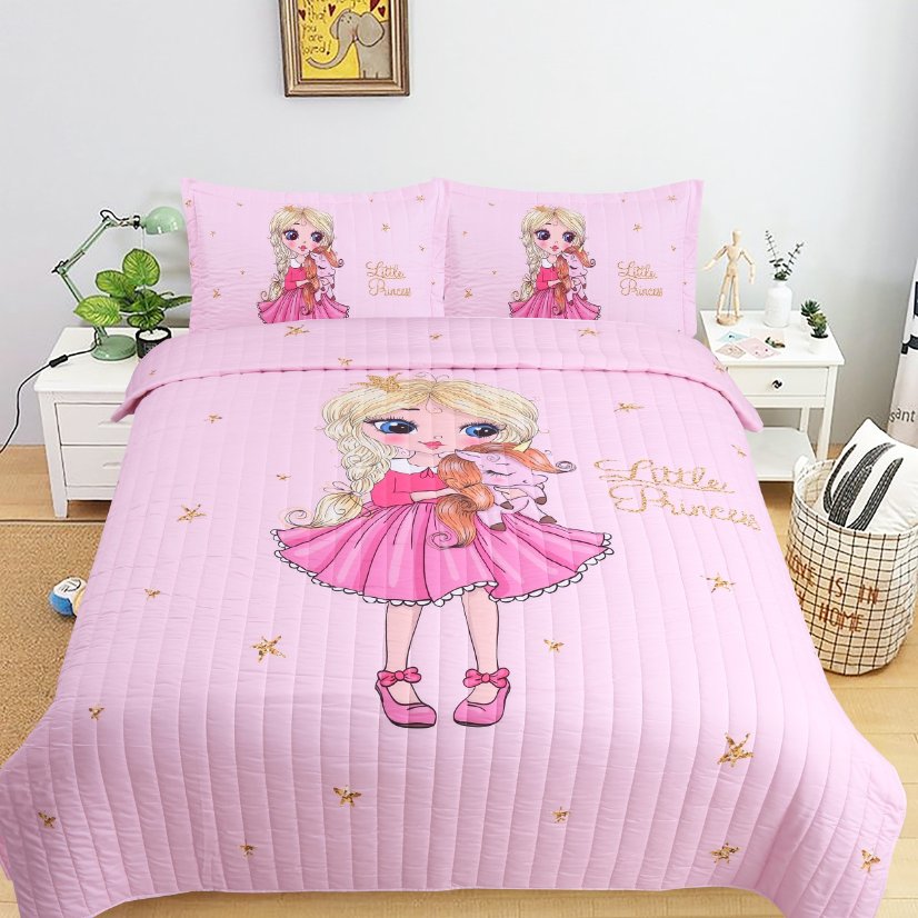 Children Digital Printed Bedspreads A07 Bronded Girl
