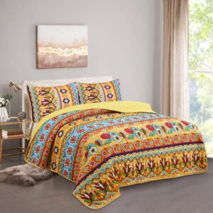 Digital Printed Bespreads A05 dult Bohemian Style Super Soft Polyester Quilt | 160g Imitation Silk Ultrasonic Bedspread