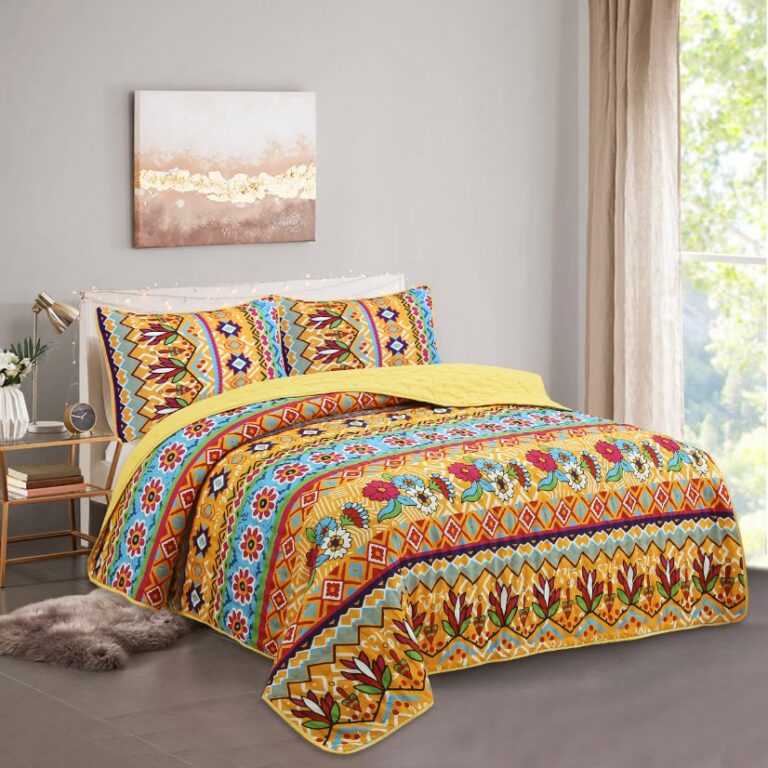 Digital Printed Bespreads A05 dult Bohemian Style Super Soft Polyester Quilt | 160g Imitation Silk Ultrasonic Bedspread