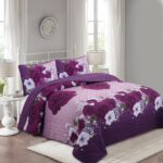 Digital Printed Bespreads A04Adult Romantic Rose Super Soft Polyester Quilt | 160g Imitation Silk Ultrasonic Bedspread