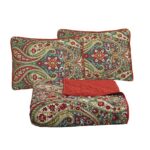 Digital Printed Bespreads A02 Adult Bohemian Paisley Super soft Polyester Quilt | 160g Imitation Silk Ultrasonic Bedspread