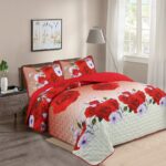 Digital Printed Bespreads A04Adult Romantic Rose Super Soft Polyester Quilt | 160g Imitation Silk Ultrasonic Bedspread