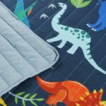 Children Digital Printed Bedspreads A11 Kids Dinosaur 3-Piece Quilt Bedding Set