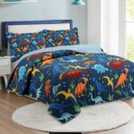 Children Digital Printed Bedspreads A11 Kids Dinosaur 3-Piece Quilt Bedding Set